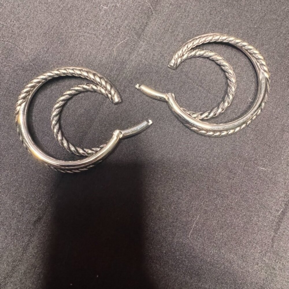 Ask & Embla Silver Essa Hoop Ear Hangers - Picture 6 of 6